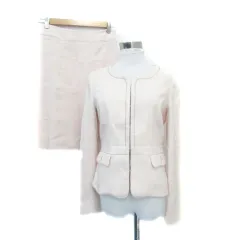 エニィスィス エニシス anySiS セットアップ 上下 ノーカラージャケット ミドル丈 フレアスカート ひざ丈 ラメ 3 ピンク /HO10