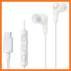 【新品】 JVCケンウッド JVC HA-FR9UC イヤホン 有線 マイク付き タイプC カナル型 USB Type-C 1.2m (5個セット, W:ホワイト) 0