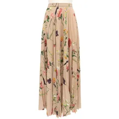 極美品▲VALENTINO ヴァレンティノ UB0RA702624 シルク100％ フローラル マキシ丈 プリーツスカート マルチ 42 イタリア製 正規品 レディースのサムネイル
