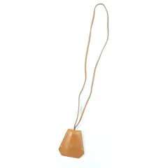 良品☆HERMES エルメス ヴィンテージ マルジェラ期 クロシェット レザー ネックレス ペンダント ブラウン □D刻印 フランス製 レディースのサムネイル