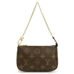 ルイ ヴィトン M58009 ミニ ポシェット アクセソワール モノグラム ヌメ革 ブラウン チェーン アクセサリーポーチ レザー ゴールド金具 LOUIS VUITTON（未使用　展示品）