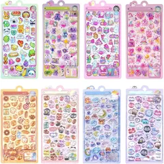 Chisafly 2025新型 ぷくぷくシール ぷくぷく ぷっくりシール 立体 中空 かわいい 約320点 8枚セット 1枚偏光効果 ごほうび キラキラ 韓国 子供 大容量 スマホケース 手帳 diy 贈り物 タイプB 0