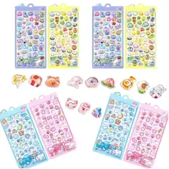 シール ぷくぷく 8枚 可愛い ぷくぷくシール 立体 ごほうび ステッカー ぷっくり デコシール 水筒 スマホケース 手帳 アルバム (動物1) 1