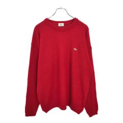90sフレンチラコステコットンセーター クルーネックオレンジレンガ L