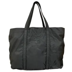 美品 PRADA プラダ 刺繍ロゴ ナイロン トートバッグ ブラック メンズ レディース 古着 中古 USED