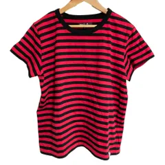 美品 agnes b. fabrique en france アニエスベー フランス製生地 ボーダー カットソー 3 レッド ブラック レディース 古着 中古 USED
