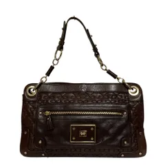 良品 ANYA HINDMARCH アニヤハインドマーチ キルティング ハンドバッグ ブラウン レディース 古着 中古 USED