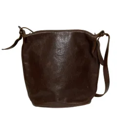 良品 IL BISONTE イルビゾンテ レザーショルダーバッグ ブラウン  メンズ レディース 古着 中古 USED