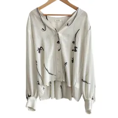 良品 25AW DES PRES デプレ トゥモローランド シングルフラワープリント Vショートブラウス サイズF ホワイト レディース 古着 中古 USED