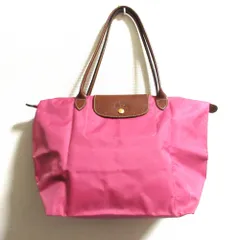 良品 LONGCHAMP ロンシャン ルプリアージュ ナイロン 折りたたみ トートバッグ セミショルダーバッグ ピンク レディース 古着 中古 USED