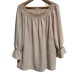 美品 ANAYI アナイ ロングスリーブ ブラウス サイズ38 ピンクベージュ レディース 古着 中古 USED