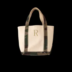 L.L.Bean エルエルビーン トートバッグ BOAT AND TOTE R刺繍入り USA製 白×迷彩 （w-1521120）