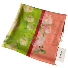 未使用 FURLA フルラ 花柄 フラワープリント ストール マフラー マルチカラー レディース 古着 中古 USED
