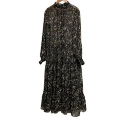 美品 NOBLE ノーブル レオパード柄 シアーワンピース ブラック レディース 古着 中古 USED