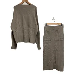 美品 Mila Owen ミラオーウェン ニット スカート＋セーター セットアップ サイズ1 ベージュ レディース 古着 中古 USED