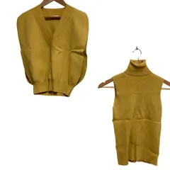 未使用 22AW SNIDEL スナイデル ニットベストレイヤードプルオーバー カットソー サイズF マスタード レディース 古着 中古 USED