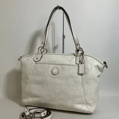 2512-203｜美品｜コーチ 2WAYハンドバッグ レザー ホワイト