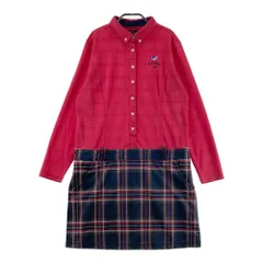 サイズ：LL CALLAWAY キャロウェイ  長袖ワンピース ボタンダウン タータンチェック柄 レッド系 [240101599918] ゴルフウェア レディース ストスト