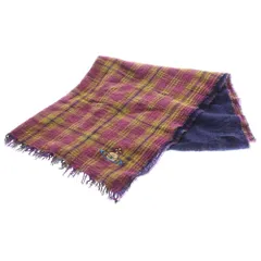 Vivienne Westwood (ヴィヴィアンウエストウッド) ウール オーブロゴ刺繍 チェック マフラー ストール マルチカラー