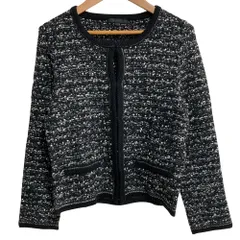 美品 ANAYI アナイ ツイードニットジャケット サイズ38 ブラック レディース 古着 中古 USED