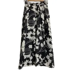 美品 Diagram ダイアグラム グレースコンチネンタル バイカラープリントスカート 0322221170 サイズ36 ブラック レディース 古着 中古 USED