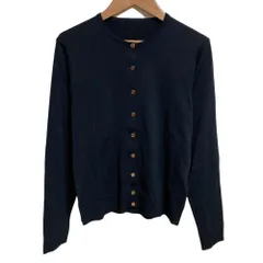 美品 24SS MUSE Deuxieme classミューズドゥーズィエムクラス FF Futureクルーネックカーディガン 24080500403010 サイズ36 ネイビー レディース 古着 中古 USED