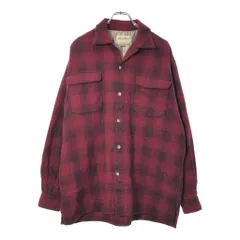 90年代 Eddie Bauer エディーバウアー オープンカラーシャツジャケット アウトドア オンブレチェック レッド(メンズ L)中古 古着 X1106