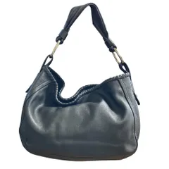 美品 SAZABY サザビー レザー ワンショルダーバッグ ブラック レディース 古着 中古 USED