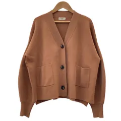 美品 23AW IENA イエナ ウール ニット カーディガン オレンジベージュ レディース 古着 中古 USED