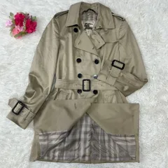 【美品/L/現行に近い】BURBERRY LONDON ENGLAND バーバリーロンドン トレンチコート ロングコート アウター ジャケット 三陽商会 メガノバチェック ベルト付き フォーマル ビジネス カジュアル 通勤 通学 入学式 入園式 卒園式 卒業式