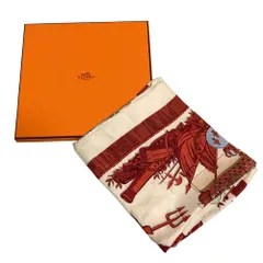 HERMES エルメス カレ90 帆船 航海 シルクスカーフ ピンク  レディース 古着 中古 USED