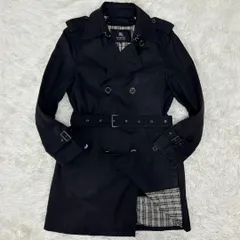 【美品/M】BURBERRY BLACK LABEL バーバリーブラックレーベル トレンチコート ロングコート アウター ジャケット 三陽商会 ノバチェック カシミヤ ウール ライナー付き ベルト付き ブラック 黒 フォーマル ビジネス カジュアル 通勤 通学