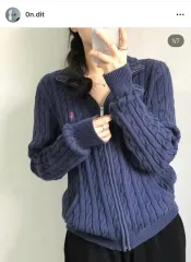 ポロ ラルフローレン ケーブル ニット ジップアップ カーディガン