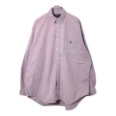 RALPH LAUREN ラルフローレン BIG SHIRT ボタンダウンシャツ パープル(メンズ L)中古 古着 X1108