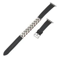 美品 エルメス ドゥブルトゥール グルメット メタル アップルウォッチ 41mm 腕時計 ベルト スイフト ブラック/シルバー 黒 U刻印 1580【中古】HERMES メンズ