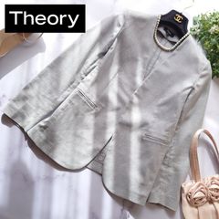 極美品☆セオリー FEMININE SLIM ノーカラー ツイード ジャケット4