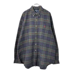 RALPH LAUREN ラルフローレン BIG SHIRT ボタンダウンシャツ チェック マルチカラー(メンズ XL)中古 古着 X1114