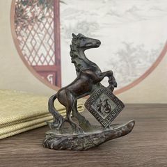 銅器 馬頭印章 干支馬 書房装飾 書道具 文房具 工芸品 置物 - メルカリ