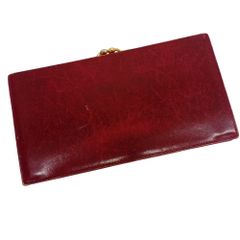 TIFFANY&CO. ティファニー tiffany 長財布 レザー ボルドー  レッド 財布 レディース ウォレット【中古】JA-26