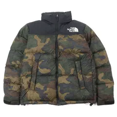 美品○THE NORTH FACE ザ・ノースフェイス ND91842 Novelty Nuptse Jacket ノベルティーヌプシジャケット ロゴ刺繍 撥水加工 ジップアップ ビルトインフード ダウンジャケット マルチカラー カモフラ柄 S 正規品 メンズ