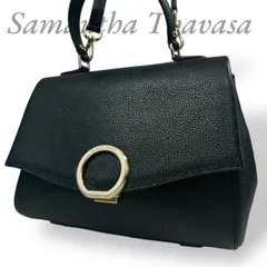 【B4277】 Samantha Thavasa サマンサタバサ ハンドバッグ ショルダーバッグ レザー 2way ブラック レディース