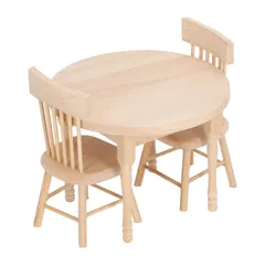 【特価セール】ギフトとしてもおすす コレクター向け 家具 ラウンドテーブル&チェア ミニチュア レトロデザイン 1:12スケール ダイニングセット ドールハウス