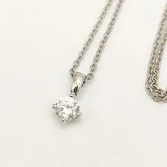【美品】1粒ストーンネックレス　キュービックジルコニア　SILVER　ITALY　シルバー925