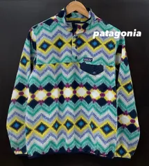 patagonia パタゴニア フリース SYNCHILLA シンチラ スナップT ハーフボタン 総柄 メンズM マルチカラー 古着 中古 110222