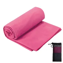 【在庫処分】速乾タオル 髪 Besince マイクロファイバータオル スポーツタオル ジムタオル スイミングタオル セイムタオル 旅行タオル 超吸水 柔らかい 防臭 耐久性 速乾 軽量 収納袋付き 防災 コンパクト 90x30cm アウトドア (ローズ)