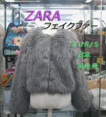 使用感少なめ ★  ZARA ザラ　フェイクファー ショートコート　グレー　サイズ　EUR  S　日本 M 9号程度　アウター　フェイク毛皮　冬