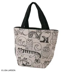 訳あり新品【匿名配送料込】リサ・ラーソン スケッチキャット ミニバッグ / スケッチねこたち 猫 北欧  サブバッグ ランチトート