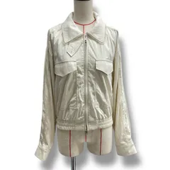 KUME CROPPED ORGANZA COLLAR BLOUSON JACKET ブルゾン ジャケット オーガンジー クロップド丈 シワ感 裏地メッシュ アイボリー サイズM レディース 春 ゴーゴー古着久喜倉庫店 No.1464