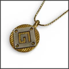 ●GIVENCHY●ジバンシィ ジバンシー ネックレス ロゴメダル  ゴールド ヴィンテージ 中古