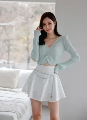 TシャツフリルTシャツ チェーンフレアスカート セットアップ